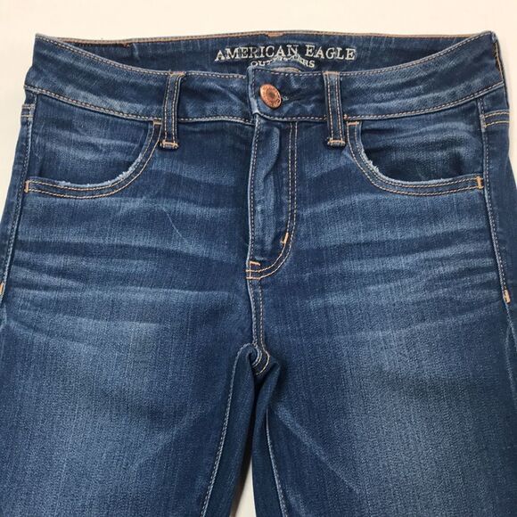 AMERICAN EAGLE Super Stretch X Jean Jegging Womens 4 SHORT Denim Leggings PETITE - Picture 3 of 12